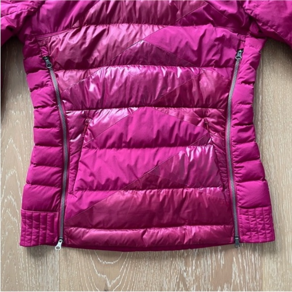 Lululemon Fuschia Nylon Goose Down Puffer Zipper Hoodie 4 - Picture 9 of 11